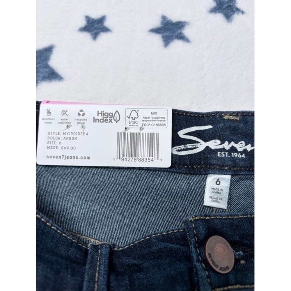 Seven7 Womens Size 6 High Rise Skinny Jeans Dark Wash Denim NWT - Picture 3 of 8